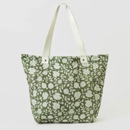Saco em lona Mozarabe verde bolsas-de-praia