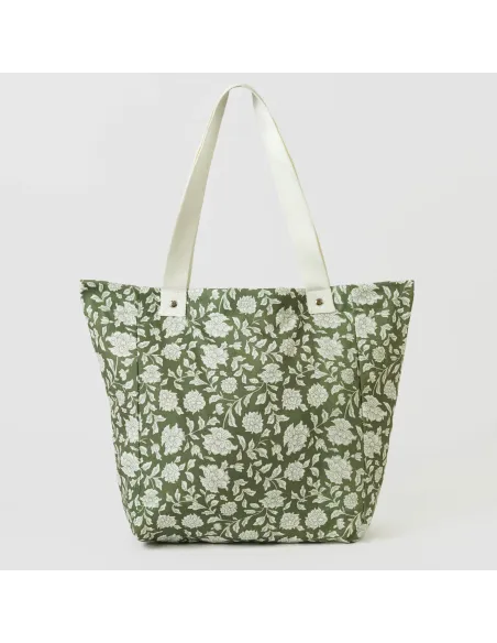 Saco em lona Mozarabe verde bolsas-de-praia