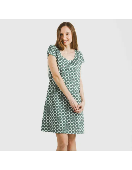 Vestido algodão Narciso azul indigo vestidos-mulher
