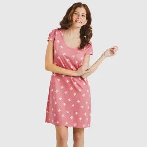 Vestido algodão Nicole marsala