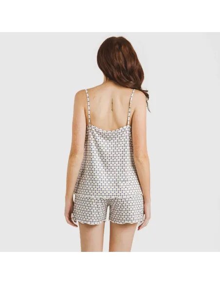 Pijama alças mulher soft Ortiz azul pijamas-curtos-mulher