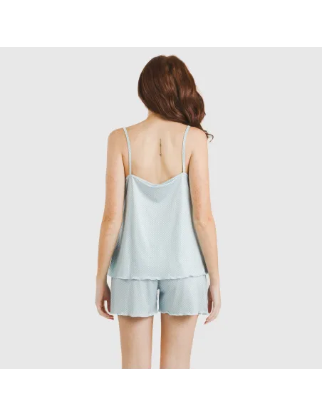 Pijama alças mulher soft Susanita azul celeste pijamas-curtos-mulher