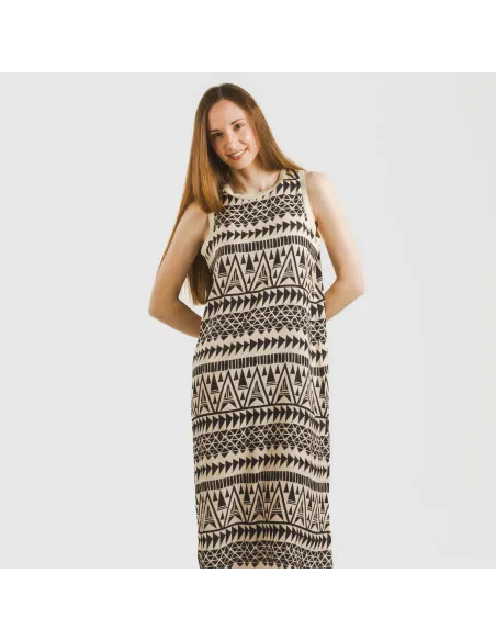 Vestido comprido alças satén Indi preto - crudo vestidos-mulher
