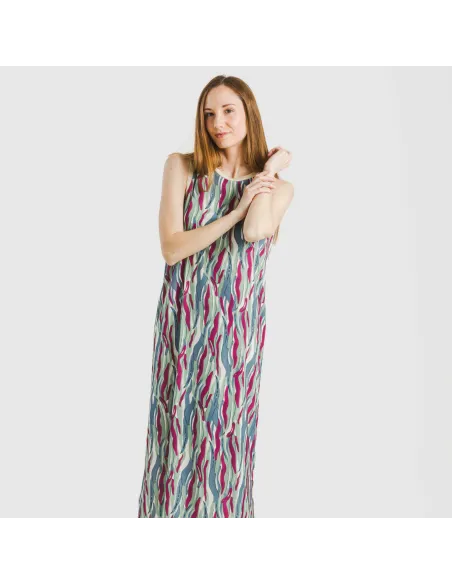 Vestido comprido alças satén Farell vestidos-mulher