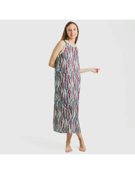 Vestido comprido alças satén Farell vestidos-mulher