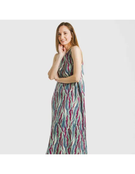 Vestido comprido alças satén Farell vestidos-mulher