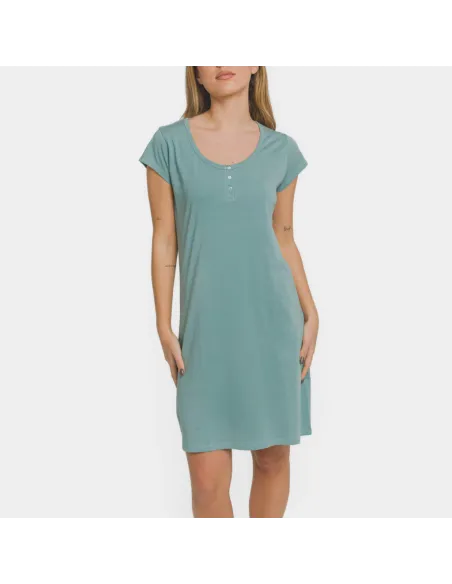 Vestido algodão liso bluson