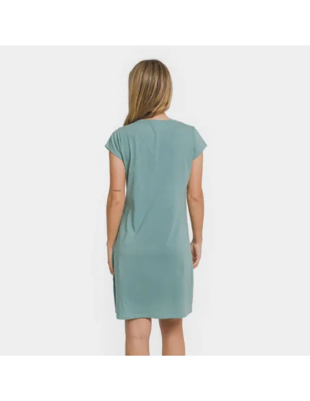 Vestido algodão liso bluson