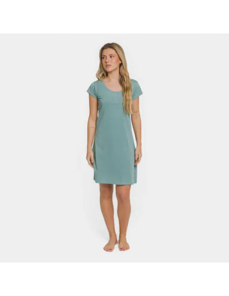 Vestido algodão liso bluson