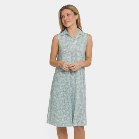 Vestido curto com gola e lapela soft Orquidea água marinha vestidos-mulher