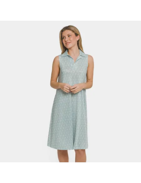 Vestido curto com gola e lapela soft Orquidea água marinha vestidos-mulher