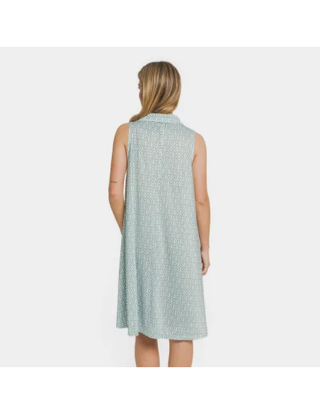 Vestido curto com gola e lapela soft Orquidea água marinha vestidos-mulher