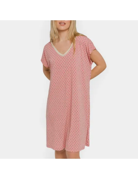 Vestido curto manga fluida crepe Leonor marsala vestidos-mulher