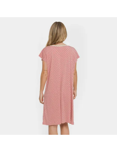 Vestido curto manga fluida crepe Leonor marsala vestidos-mulher