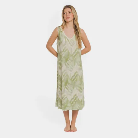 Vestido midi alças soft  Lisa verde vestidos-mulher