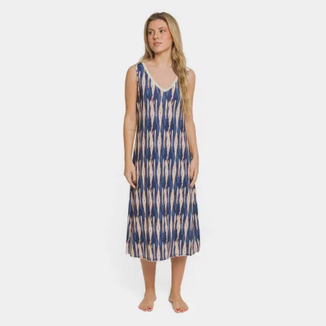 Vestido midi alças soft Gavidia azul vestidos-mulher