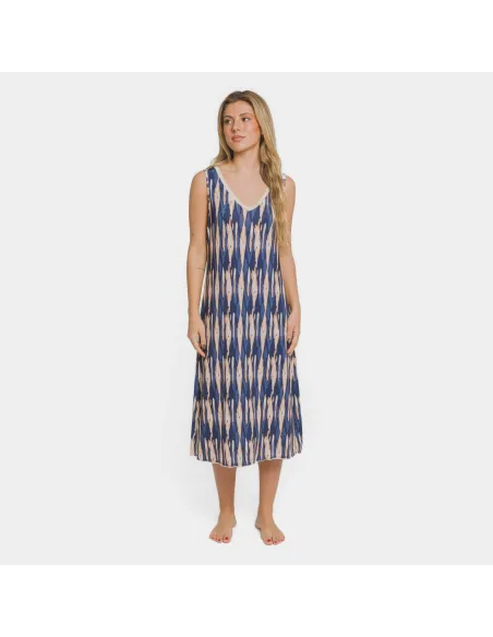 Vestido midi alças soft Gavidia azul vestidos-mulher