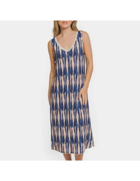 Vestido midi alças soft Gavidia azul vestidos-mulher