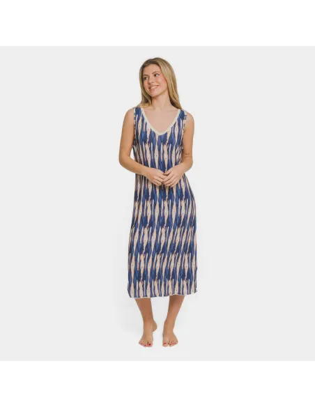 Vestido midi alças soft Gavidia azul vestidos-mulher