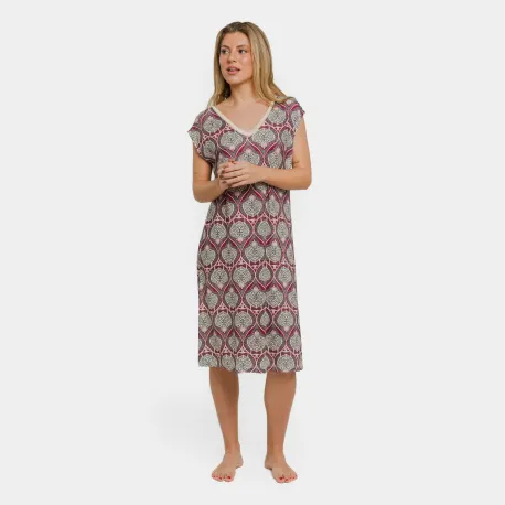 Vestido curto manga fluida soft Georgia beringela vestidos-mulher