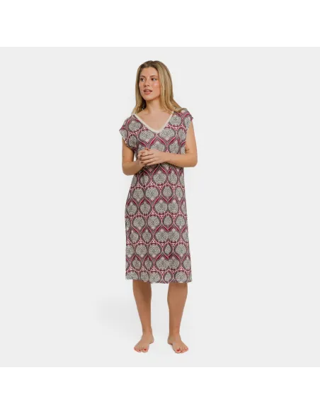 Vestido curto manga fluida soft Georgia beringela vestidos-mulher