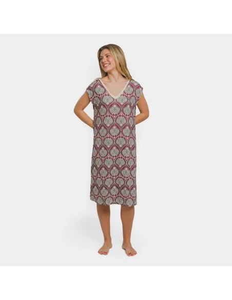 Vestido curto manga fluida soft Georgia beringela vestidos-mulher