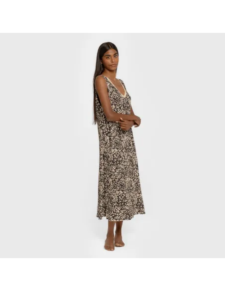 Vestido midi alças soft Miquela preto vestidos-mulher