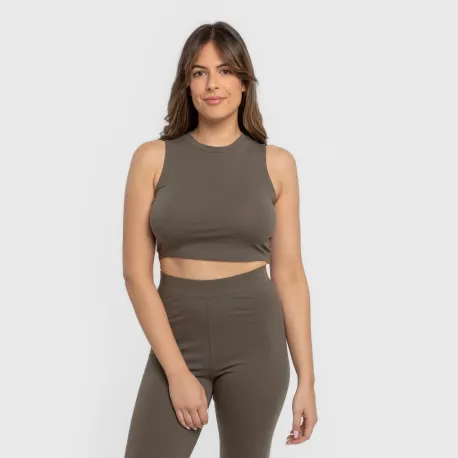 Top alças algodão desportivo liso roupa-para-estar-por-casa
