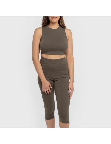 Top alças algodão desportivo liso roupa-para-estar-por-casa