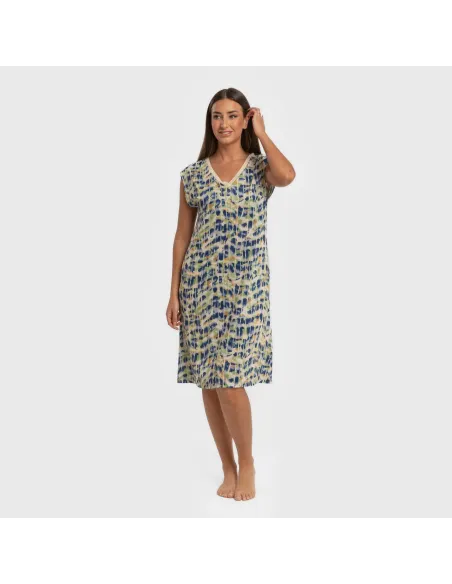Vestido curto manga fluida soft Misuri azul vestidos-mulher