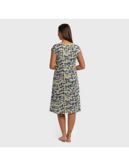 Vestido curto manga fluida soft Misuri azul vestidos-mulher