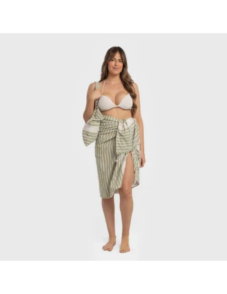 Pack Toalha Pareo + Bolsa Raya algodão praia