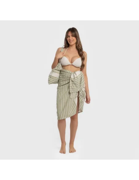 Pack Toalha Pareo + Bolsa Raya algodão praia