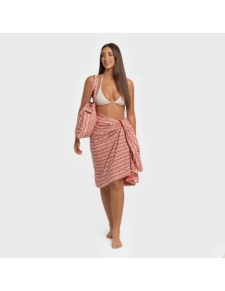 Pack Toalha Pareo + Bolsa Tana marsala praia