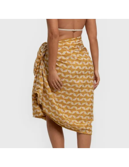 Pack Toalha Pareo + Bolsa Calsita ocre praia