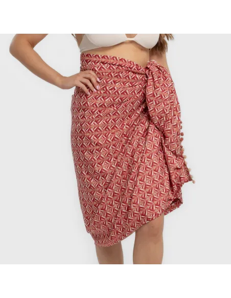 Pack Toalha Pareo + Bolsa Eloina marsala praia