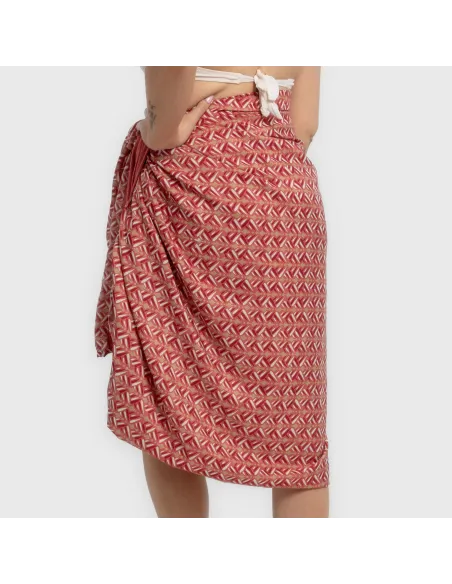 Pack Toalha Pareo + Bolsa Eloina marsala praia
