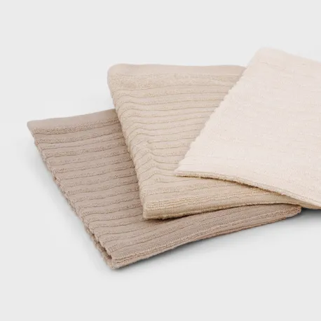 Conjunto 3 panos de cozinha algodão liso natural/cinza/topo conjunto-de-panos