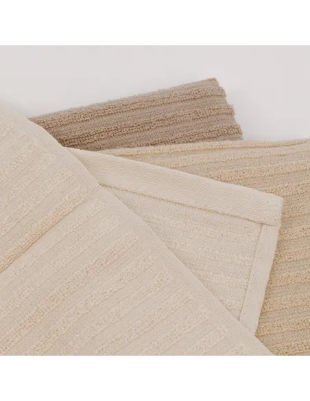 Conjunto 3 panos de cozinha algodão liso natural/cinza/topo conjunto-de-panos