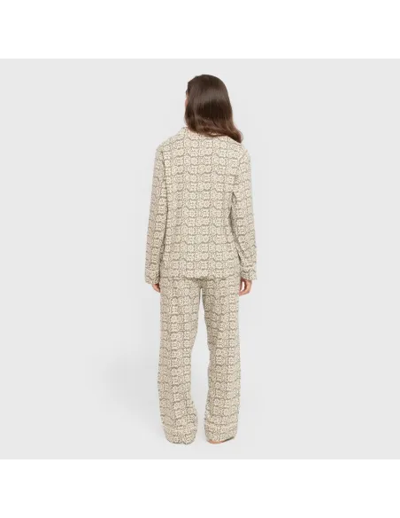 Pijama comprido camisa algodão mulher Matilde verde caça pijamas-compridos-de-mulher