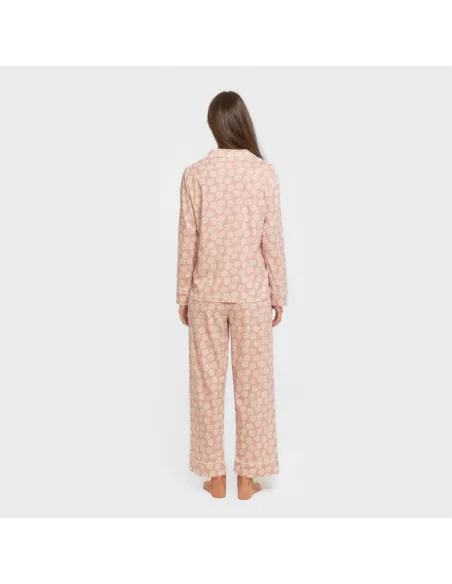Pijama comprido camisa algodão mulher Medusa rosa pijamas-compridos-de-mulher