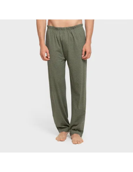 Pijama comprido camisa algodão homem Conde verde caça pijamas-compridos-homem