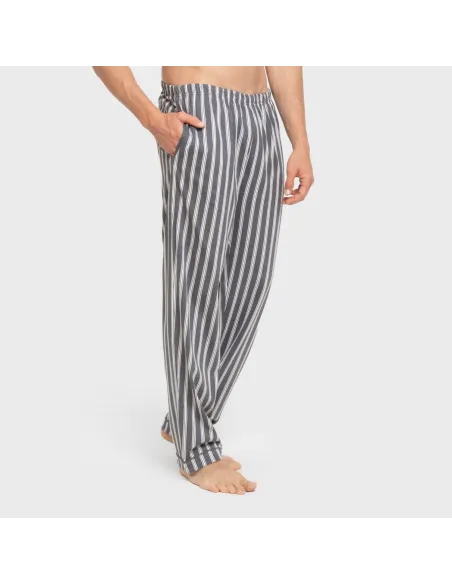 Pijama comprido camisa algodão homem Raya Marsella azul indigo pijamas-compridos-homem