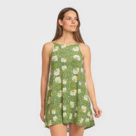 Vestido curto alças crepe Priya verde vestidos-mulher