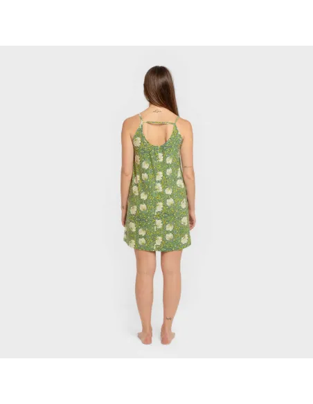 Vestido curto alças crepe Priya verde vestidos-mulher