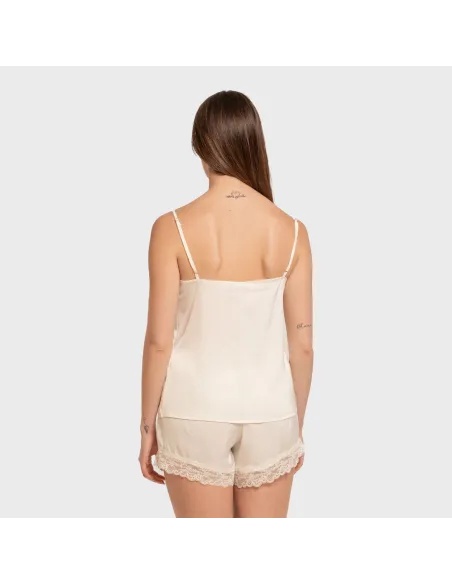 Pijama alças mulher Saten Friday liso roupa-para-estar-por-casa