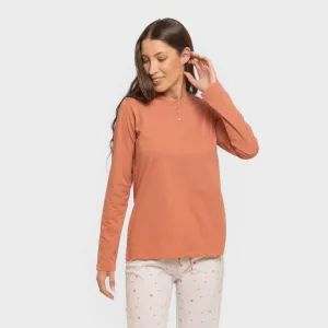 Pijama algodão Condy ocre -...