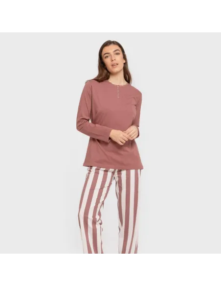 Pijama algodão Raya Elvis malva rosa pijamas-compridos-de-mulher