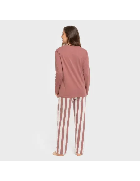 Pijama algodão Raya Elvis malva rosa pijamas-compridos-de-mulher