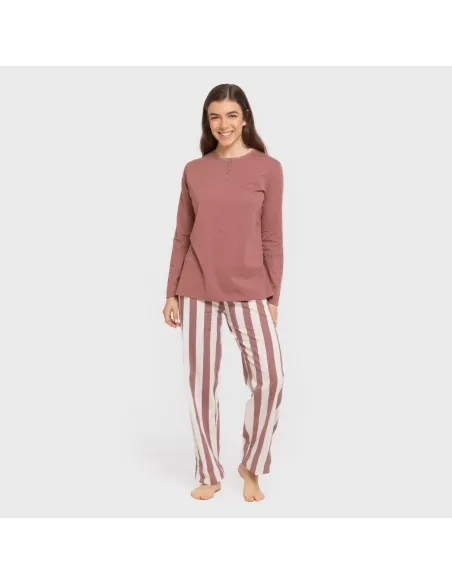 Pijama algodão Raya Elvis malva rosa pijamas-compridos-de-mulher